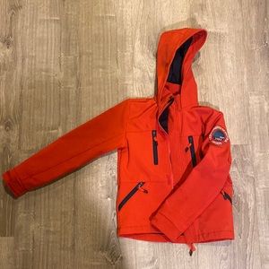 Kids orange waterproof shell jacket